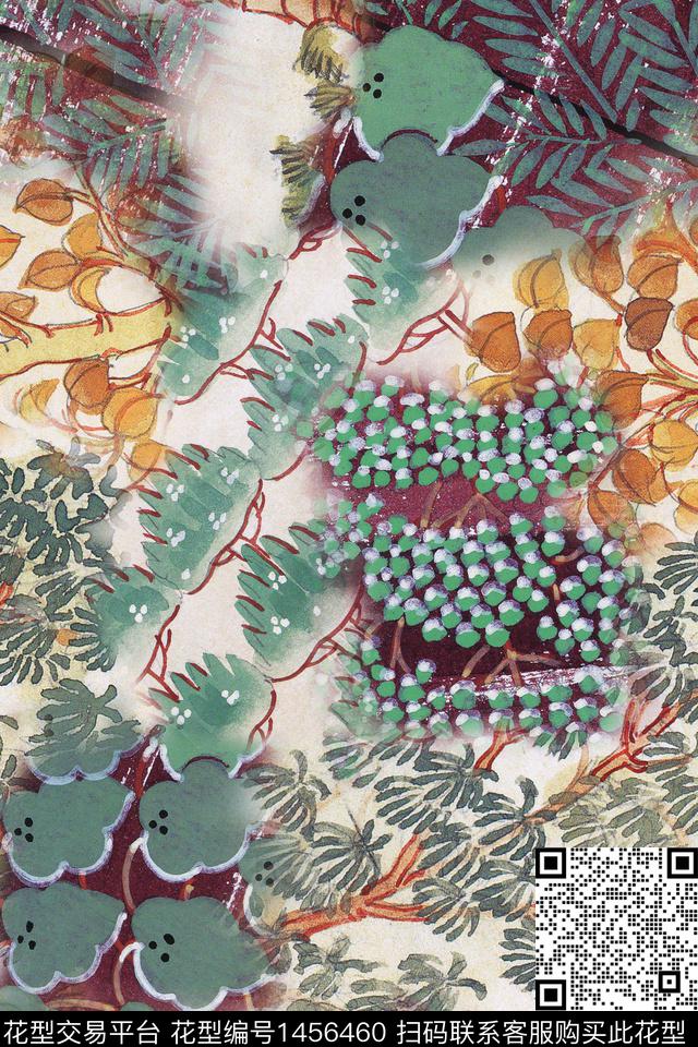 旗袍香云纱中国风数码印花华亿平台下载（图片编号: 1456460） - 瓦栏（Walan）