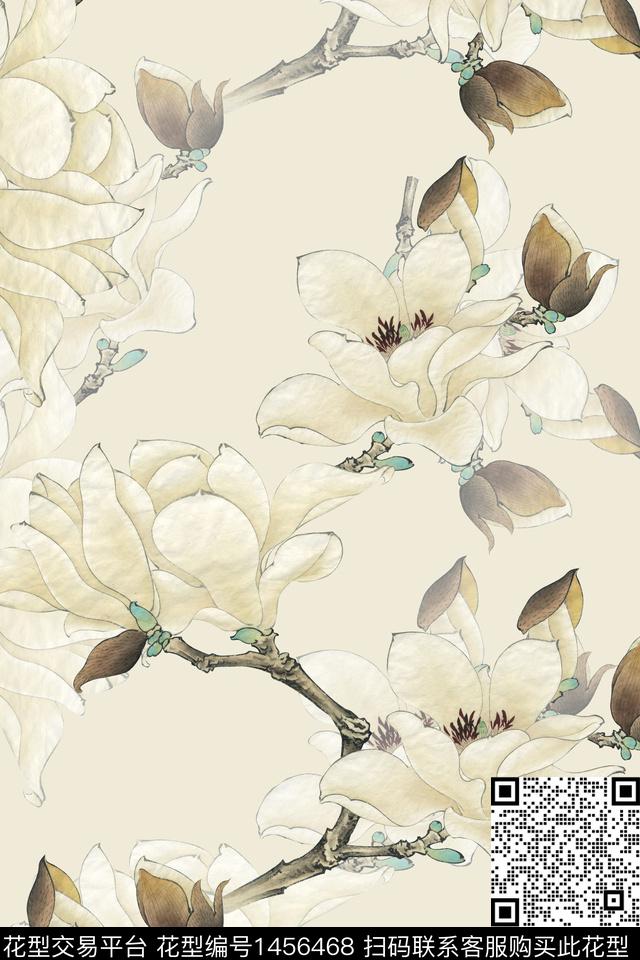 大牌风香云纱中国风数码印花华亿平台下载（图片编号: 1456468） - 瓦栏（Walan）