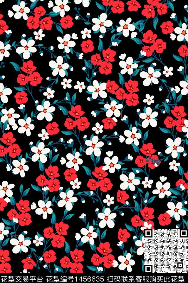 花卉大牌风小碎花数码印花华亿平台下载（图片编号: 1456635） - 瓦栏（Walan）