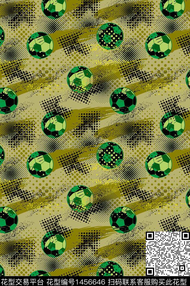 大牌风趣味绿色数码印花华亿平台下载（图片编号: 1456646） - 瓦栏（Walan）