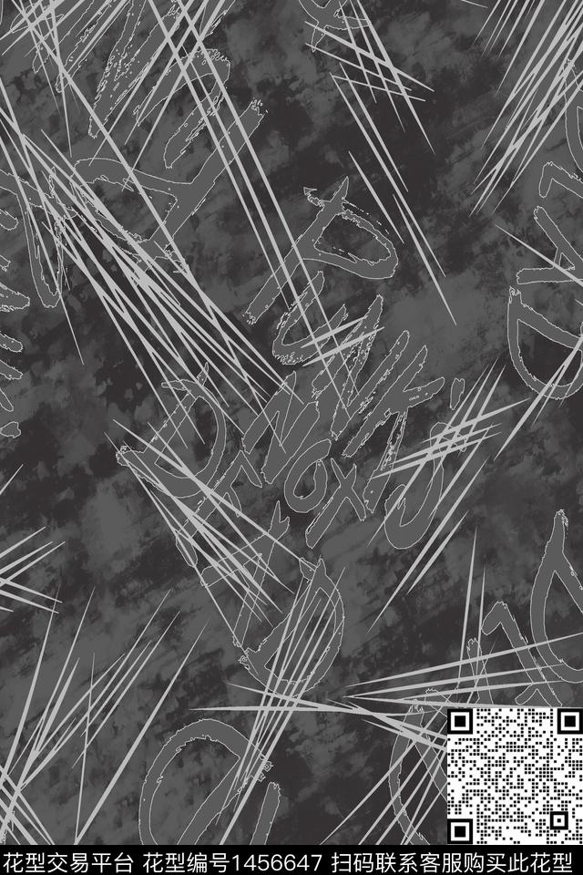 几何字母线条数码印花华亿平台下载（图片编号: 1456647） - 瓦栏（Walan）