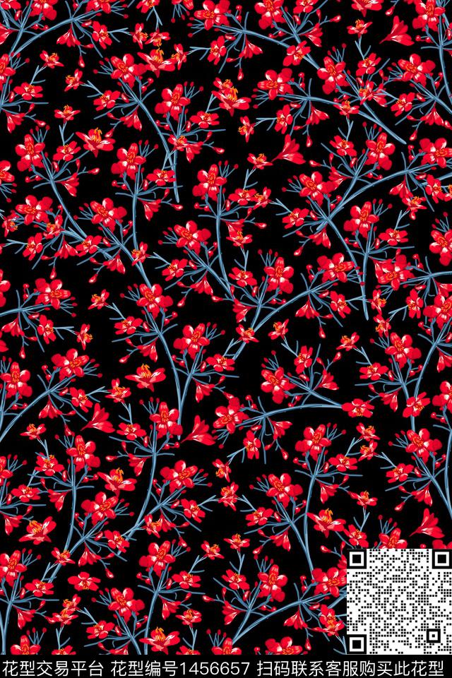 女装花卉大牌风数码印花华亿平台下载（图片编号: 1456657） - 瓦栏（Walan）