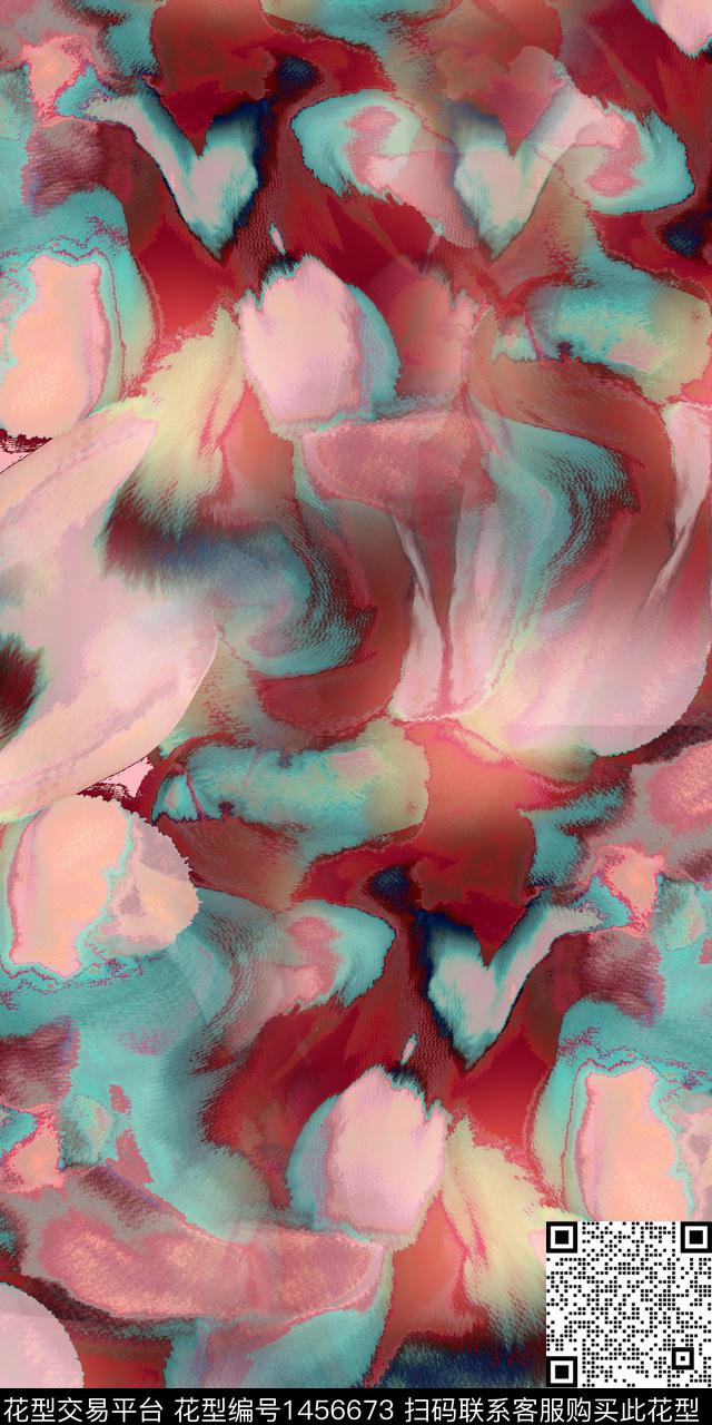 肌理抽象数码印花华亿平台下载（图片编号: 1456673） - 瓦栏（Walan）