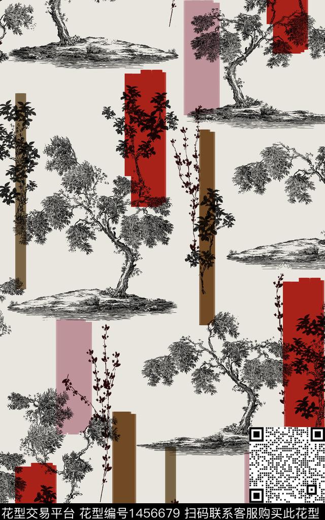 抽象年轻女性几何传统印花华亿平台下载（图片编号: 1456679） - 瓦栏（Walan）