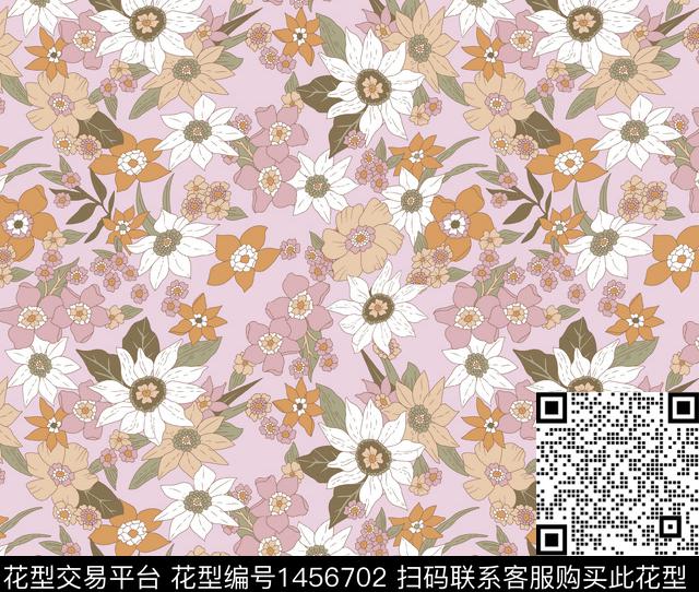 定位花女装佩斯利数码印花华亿平台下载（图片编号: 1456702） - 瓦栏（Walan）