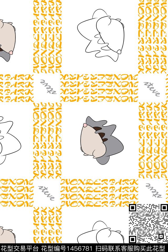 字母简约动物数码印花华亿平台下载（图片编号: 1456781） - 瓦栏（Walan）