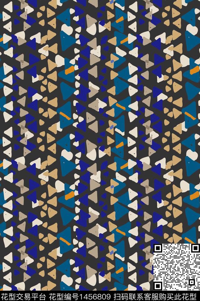 男装格子几何数码印花华亿平台下载（图片编号: 1456809） - 瓦栏（Walan）