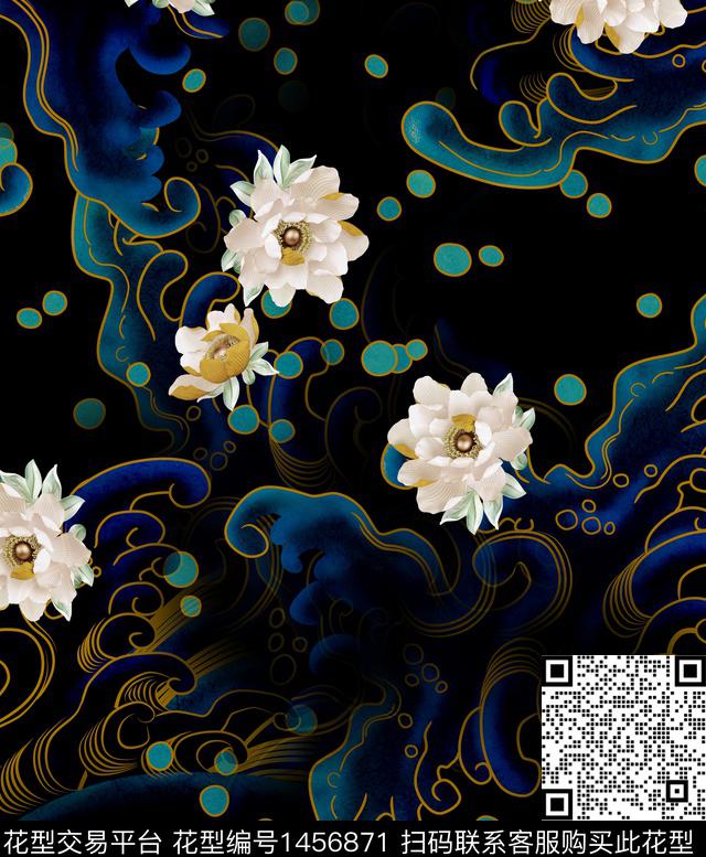 连衣裙女装花卉传统印花华亿平台下载（图片编号: 1456871） - 瓦栏（Walan）