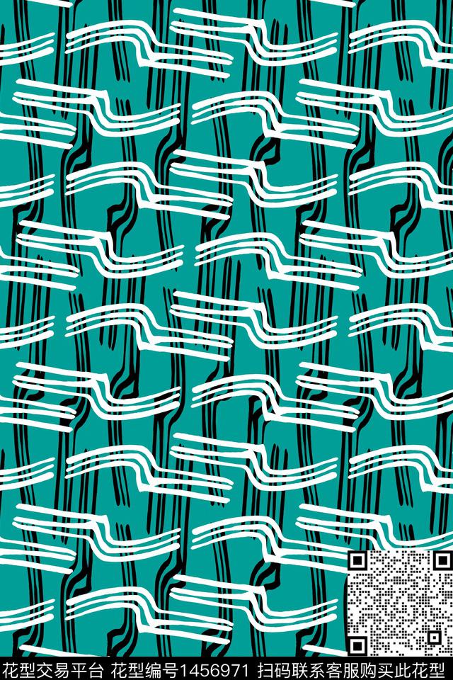 大牌风男装满版花绿色数码印花华亿平台下载（图片编号: 1456971） - 瓦栏（Walan）