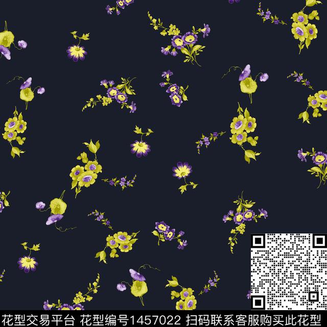 字母大牌风小碎花数码印花华亿平台下载（图片编号: 1457022） - 瓦栏（Walan）