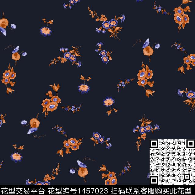 字母大牌风小碎花数码印花华亿平台下载（图片编号: 1457023） - 瓦栏（Walan）