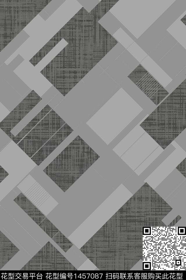 几何肌理男装数码印花华亿平台下载（图片编号: 1457087） - 瓦栏（Walan）