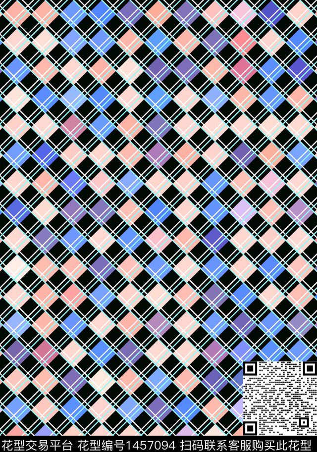 几何菱形线条数码印花华亿平台下载（图片编号: 1457094） - 瓦栏（Walan）