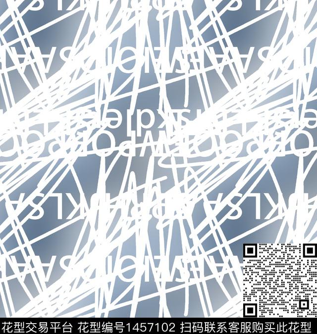 几何字母男装数码印花华亿平台下载（图片编号: 1457102） - 瓦栏（Walan）