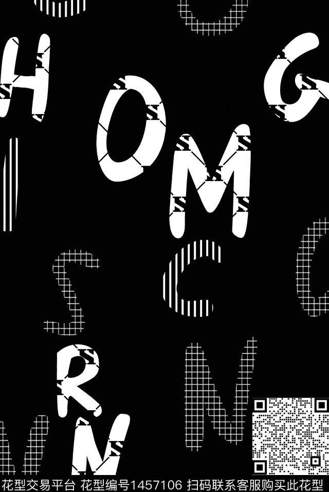 几何字母男装数码印花华亿平台下载（图片编号: 1457106） - 瓦栏（Walan）