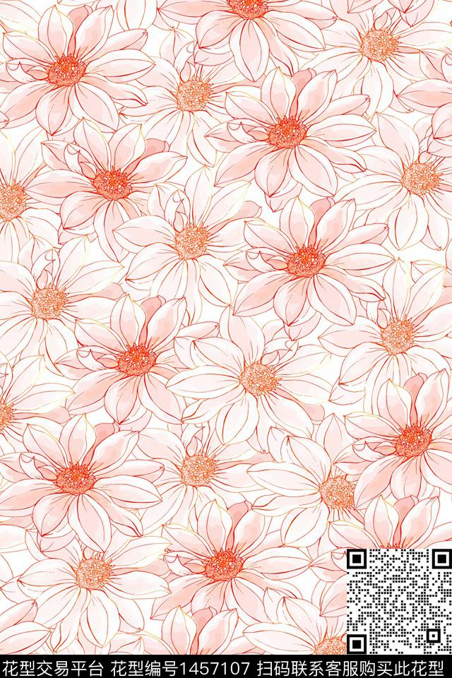 女装花卉大牌风数码印花华亿平台下载（图片编号: 1457107） - 瓦栏（Walan）