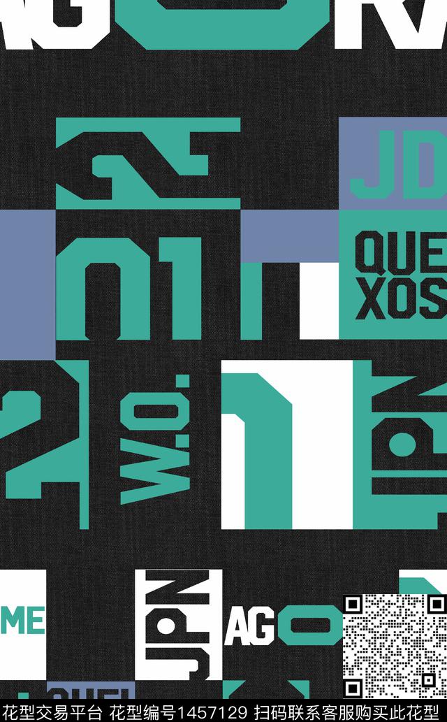 男装满版花字母时尚数码印花华亿平台下载（图片编号: 1457129） - 瓦栏（Walan）