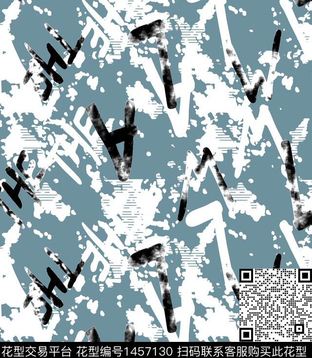 几何字母男装数码印花华亿平台下载（图片编号: 1457130） - 瓦栏（Walan）