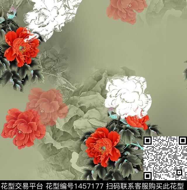 连衣裙女装花卉传统印花华亿平台下载（图片编号: 1457177） - 瓦栏（Walan）