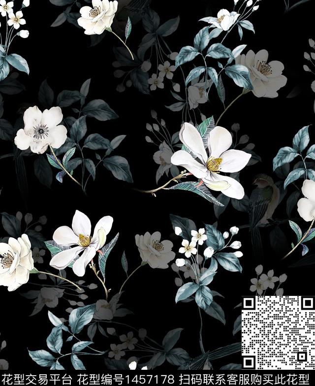 连衣裙女装花卉传统印花华亿平台下载（图片编号: 1457178） - 瓦栏（Walan）