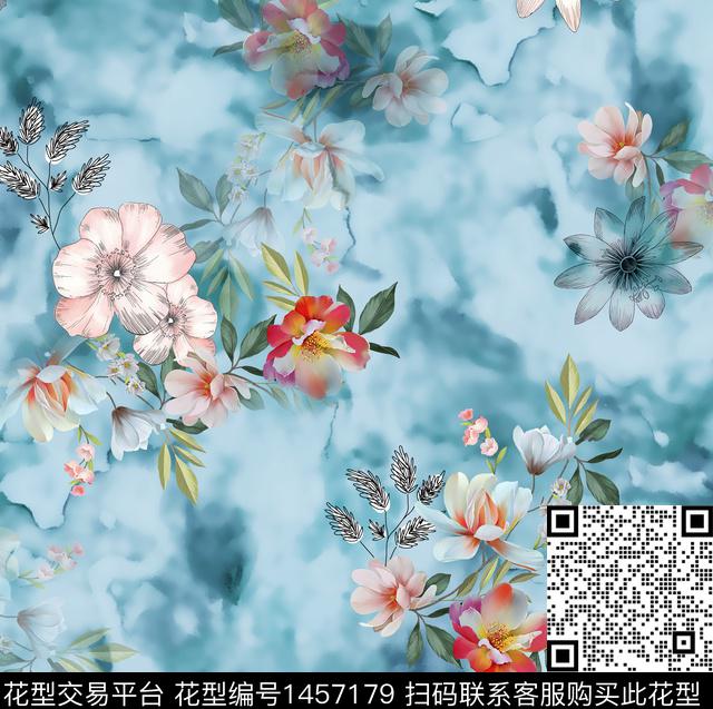 连衣裙女装花卉传统印花华亿平台下载（图片编号: 1457179） - 瓦栏（Walan）