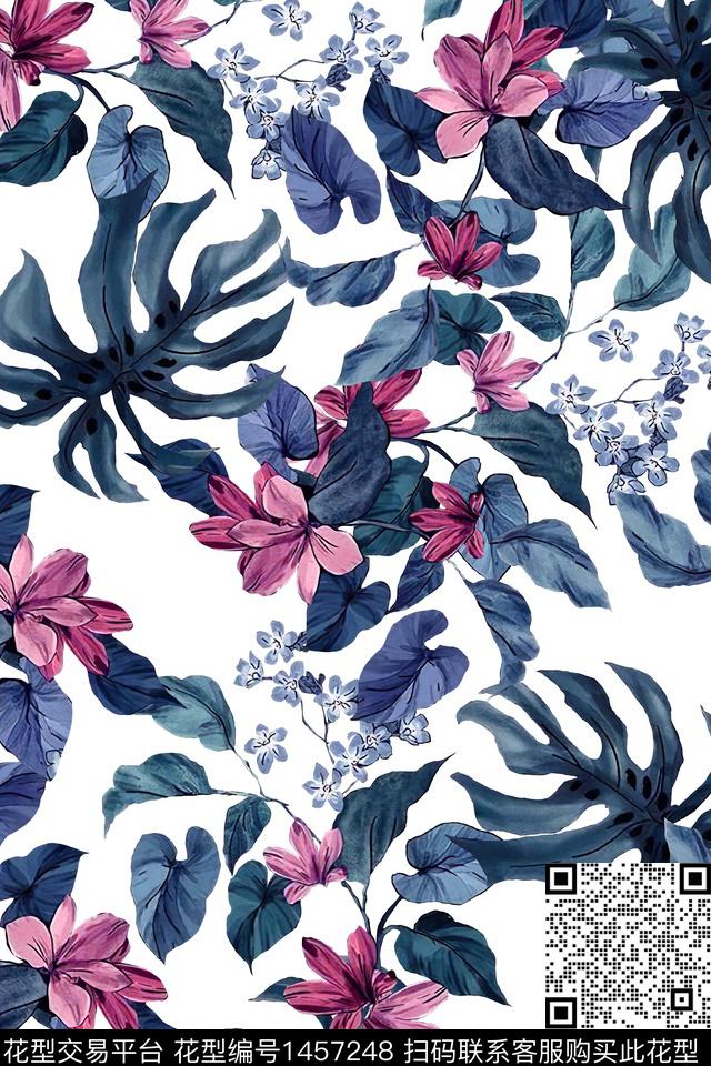 水彩大牌风热带华亿平台数码印花华亿平台下载（图片编号: 1457248） - 瓦栏（Walan）