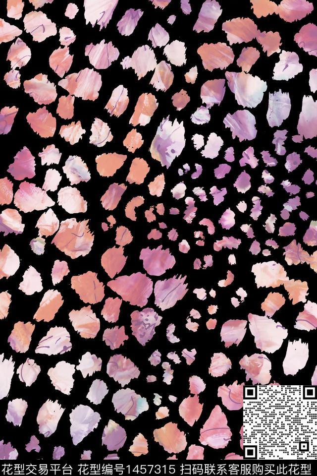 几何花卉几何彩底花卉传统印花华亿平台下载（图片编号: 1457315） - 瓦栏（Walan）