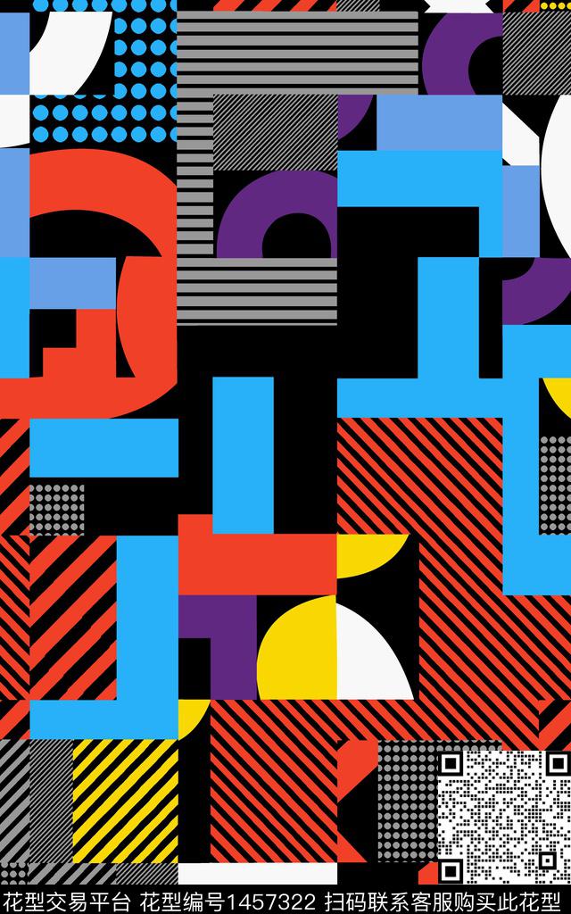 几何女装大牌风传统印花华亿平台下载（图片编号: 1457322） - 瓦栏（Walan）