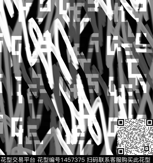 几何字母男装数码印花华亿平台下载（图片编号: 1457375） - 瓦栏（Walan）