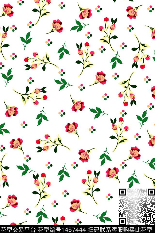 满版散花小碎花手绘花卉传统印花华亿平台下载（图片编号: 1457444） - 瓦栏（Walan）