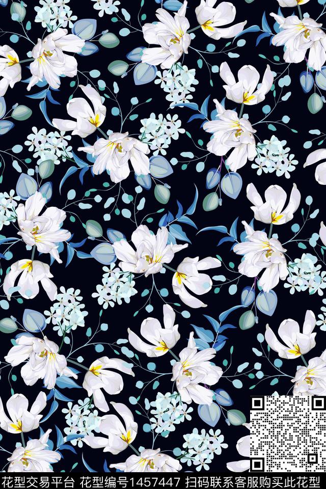 女装花卉大牌风数码印花华亿平台下载（图片编号: 1457447） - 瓦栏（Walan）