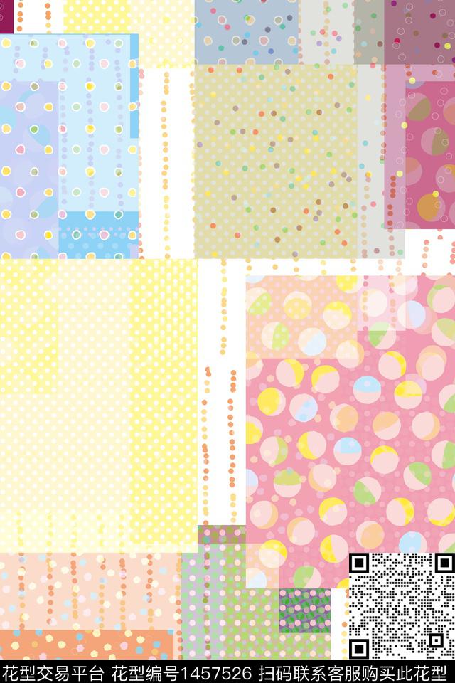 几何民族风大牌风数码印花华亿平台下载（图片编号: 1457526） - 瓦栏（Walan）