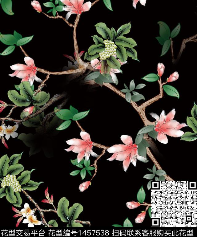 连衣裙女装花卉传统印花华亿平台下载（图片编号: 1457538） - 瓦栏（Walan）