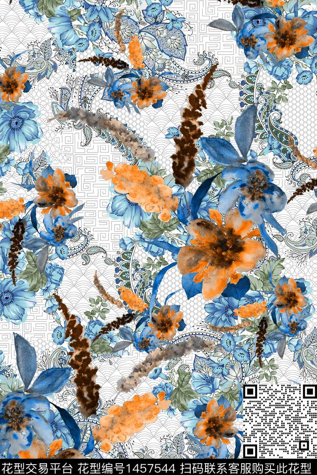 绿植树叶数码华亿平台文艺数码印花华亿平台下载（图片编号: 1457544） - 瓦栏（Walan）