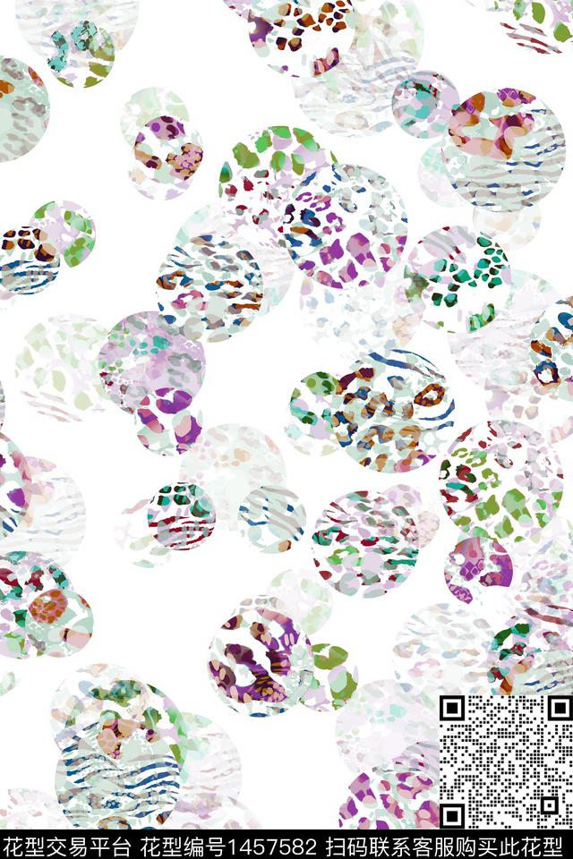 时尚小清新真丝豹纹数码印花华亿平台下载（图片编号: 1457582） - 瓦栏（Walan）