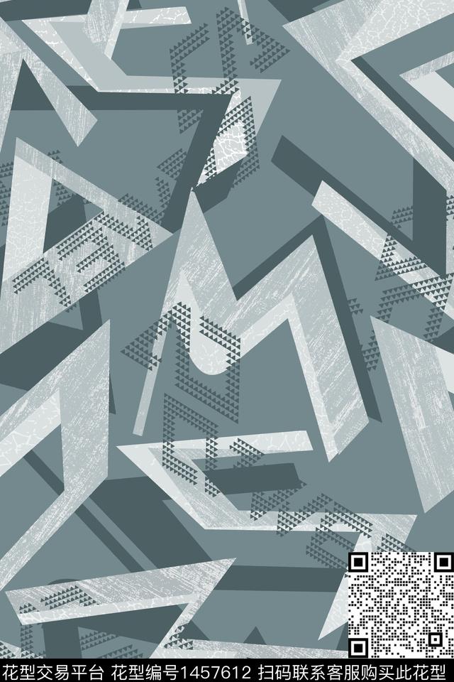 几何文字男装数码印花华亿平台下载（图片编号: 1457612） - 瓦栏（Walan）