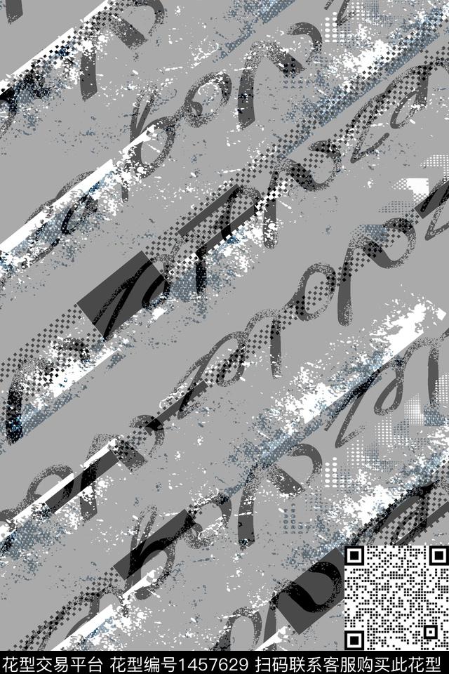 文字男装趣味数码印花华亿平台下载（图片编号: 1457629） - 瓦栏（Walan）