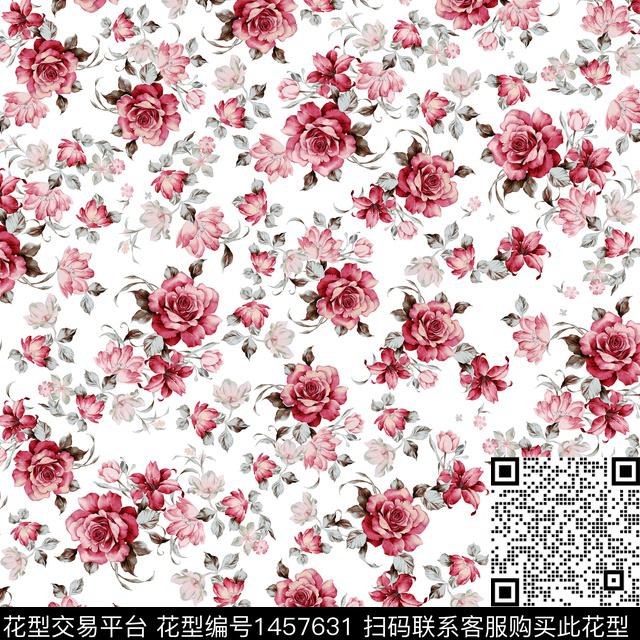 时尚女装小碎花数码印花华亿平台下载（图片编号: 1457631） - 瓦栏（Walan）