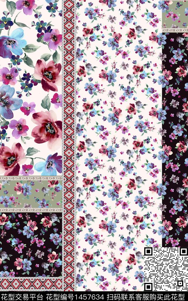 时尚女装小碎花数码印花华亿平台下载（图片编号: 1457634） - 瓦栏（Walan）