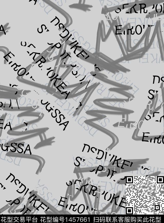 几何字母男装数码印花华亿平台下载（图片编号: 1457661） - 瓦栏（Walan）