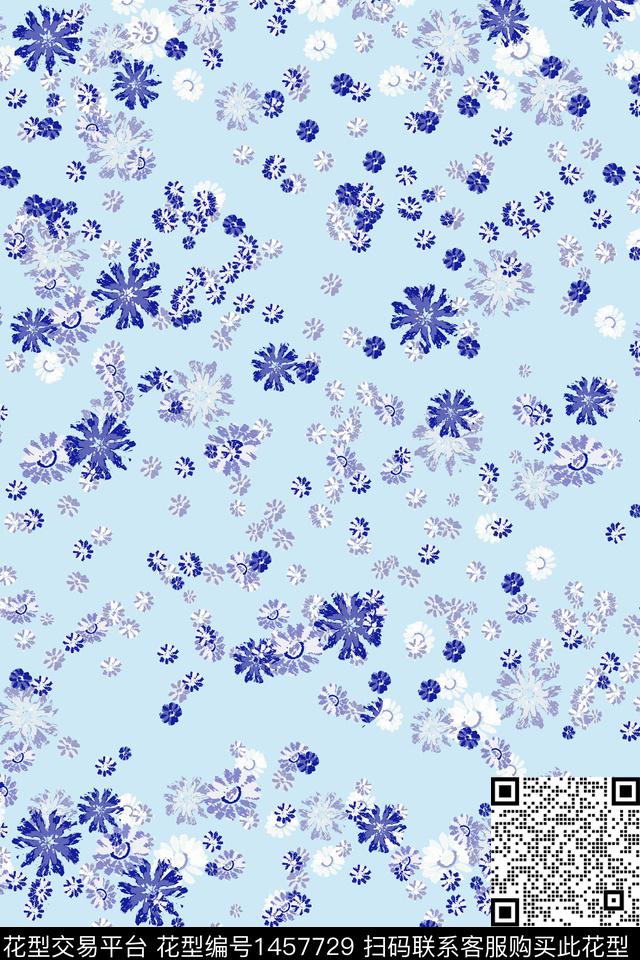 清爽底花卉花卉大牌风数码印花华亿平台下载（图片编号: 1457729） - 瓦栏（Walan）
