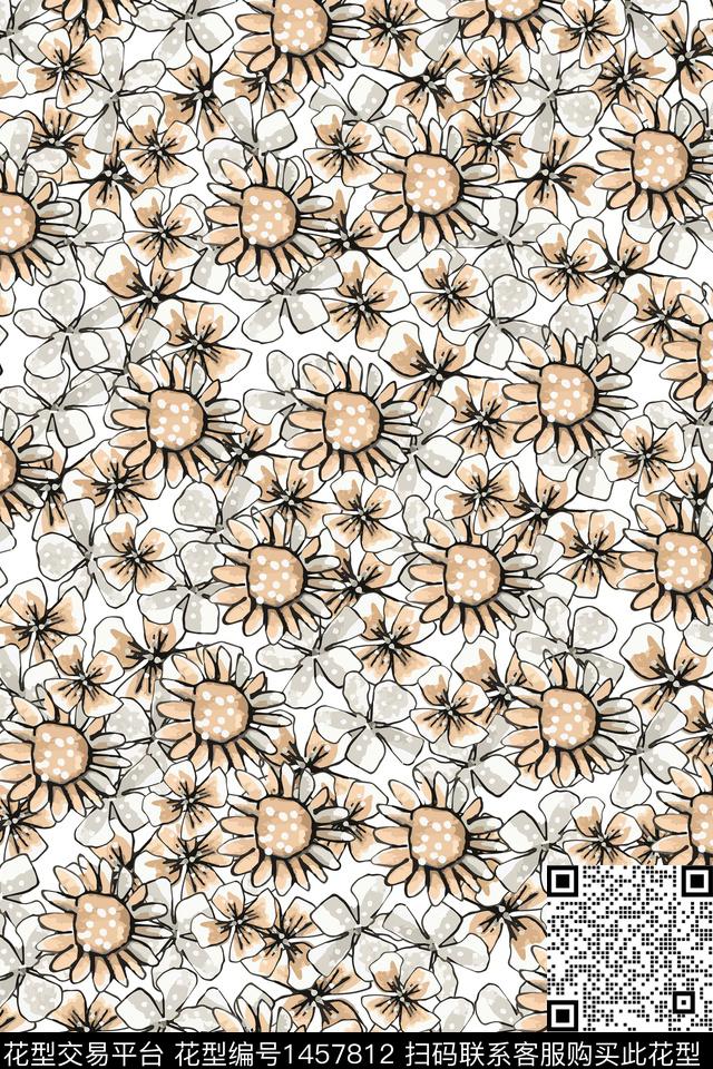 女装花卉大牌风数码印花华亿平台下载（图片编号: 1457812） - 瓦栏（Walan）
