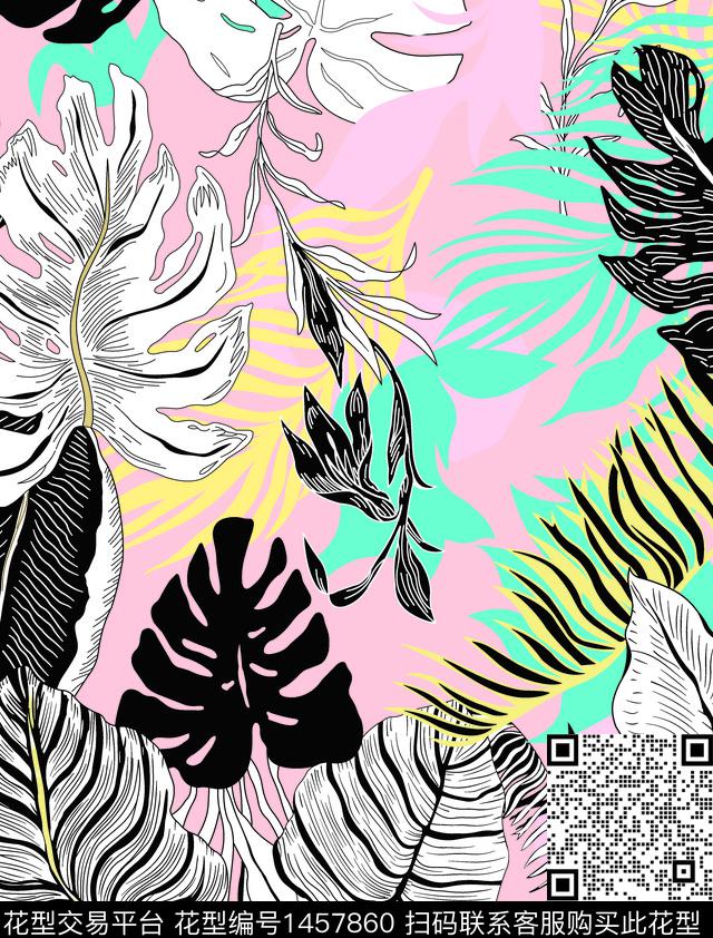 绿植树叶泳装华亿平台数码华亿平台数码印花华亿平台下载（图片编号: 1457860） - 瓦栏（Walan）