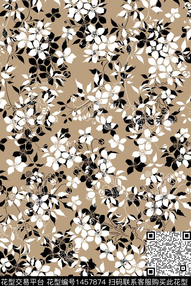 绿植树叶雪纺小清新传统印花华亿平台下载（图片编号: 1457874） - 瓦栏（Walan）