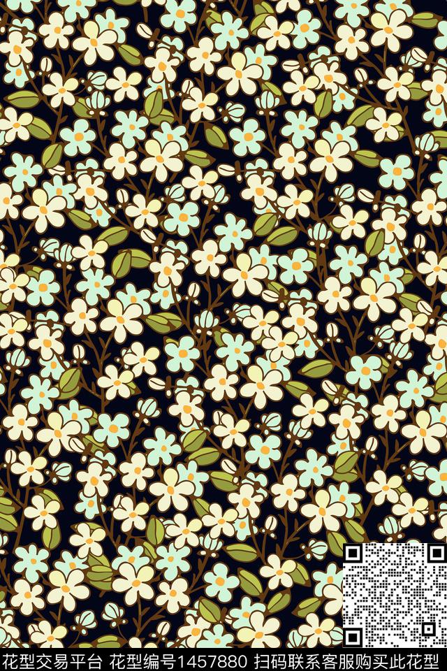 花卉大牌风小碎花数码印花华亿平台下载（图片编号: 1457880） - 瓦栏（Walan）
