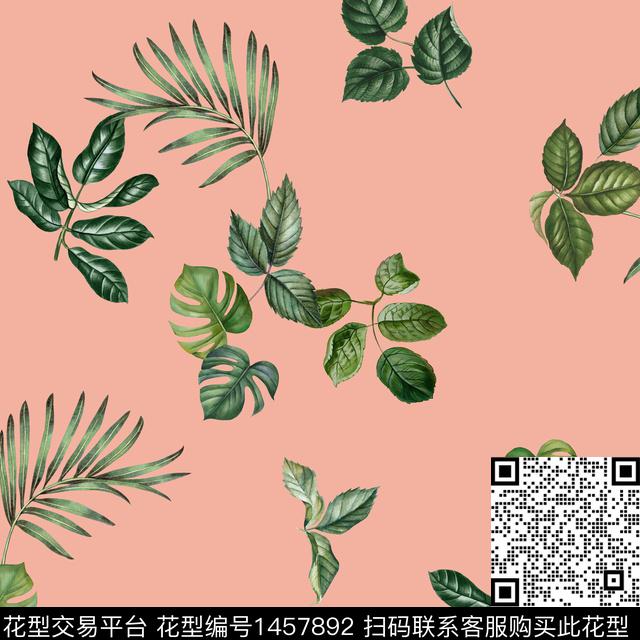 绿植树叶数码华亿平台花卉数码印花华亿平台下载（图片编号: 1457892） - 瓦栏（Walan）
