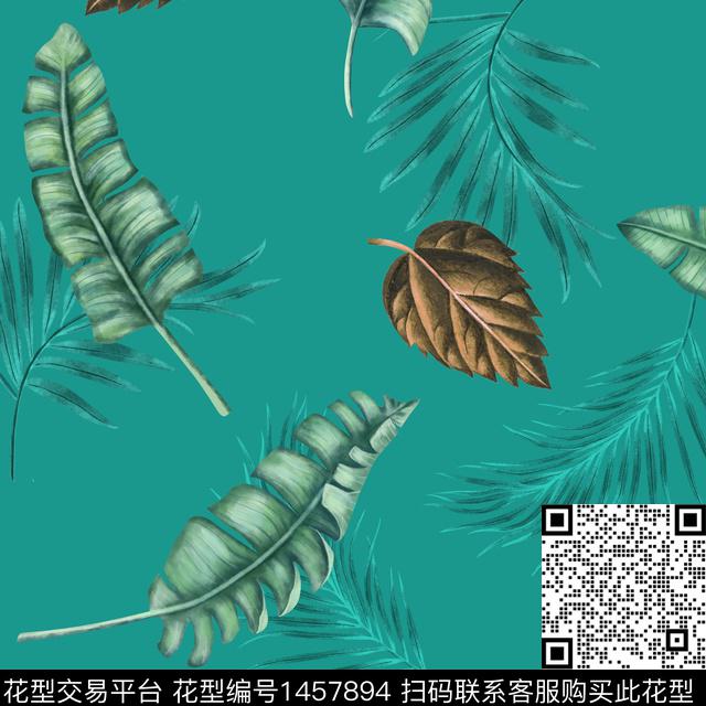 绿植树叶数码华亿平台花卉数码印花华亿平台下载（图片编号: 1457894） - 瓦栏（Walan）
