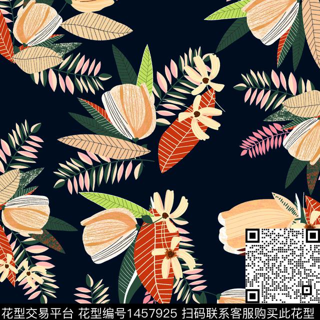 数码华亿平台女装定位花花卉数码印花华亿平台下载（图片编号: 1457925） - 瓦栏（Walan）