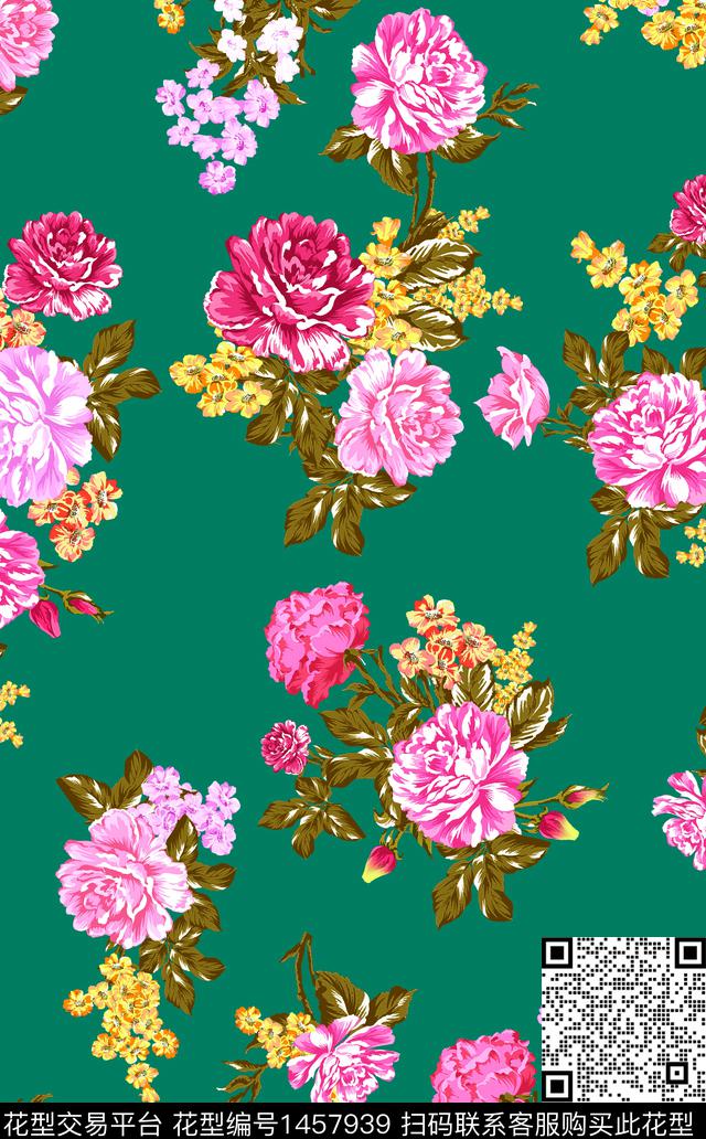 数码华亿平台女装定位花花卉数码印花华亿平台下载（图片编号: 1457939） - 瓦栏（Walan）