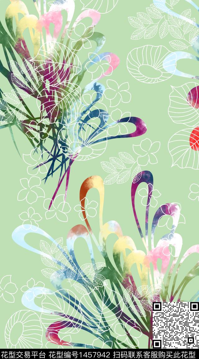 数码华亿平台女装定位花花卉数码印花华亿平台下载（图片编号: 1457942） - 瓦栏（Walan）